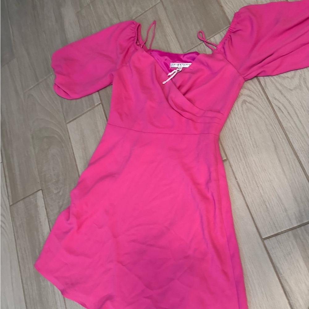 Trina Turk pink puff sleeves mini dress‎ - Picture 4 of 11